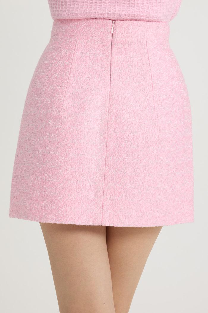 Jean Patou Jupe Courte En Tweed De Coton Bio Primrose Pink