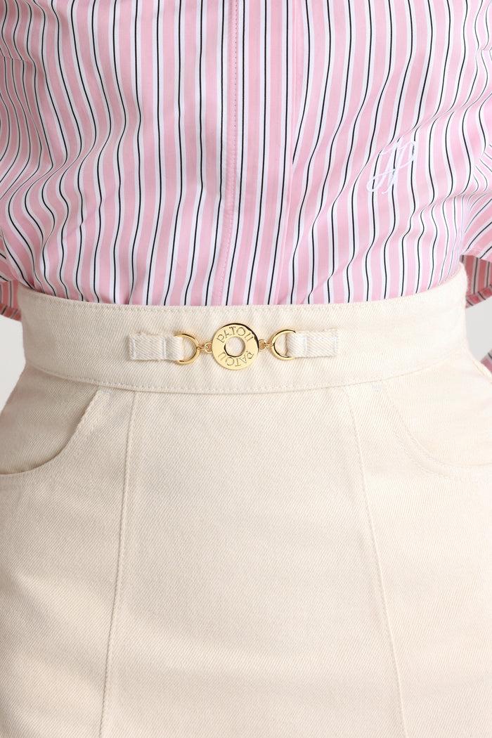 Jean Patou Jupe Courte évasée En Denim De Coton Natural