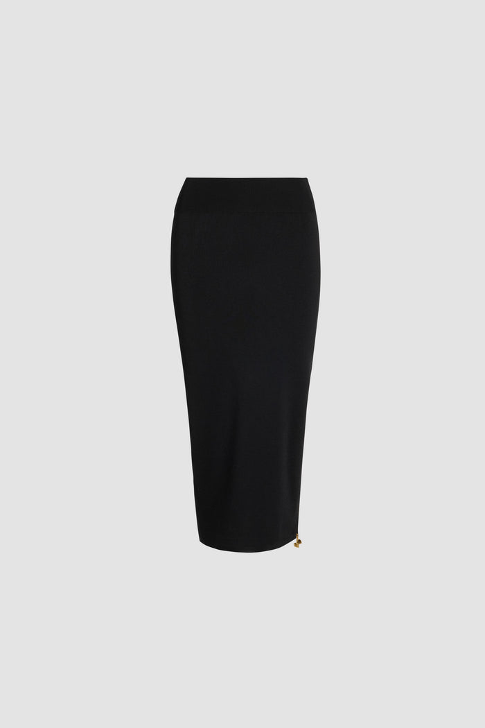 Jean Patou Jupe Crayon Midi En Crêpe Technique Black