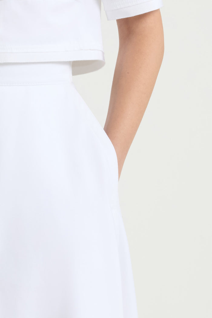 Jean Patou Jupe Longue évasée En Gabardine De Coton Bio White