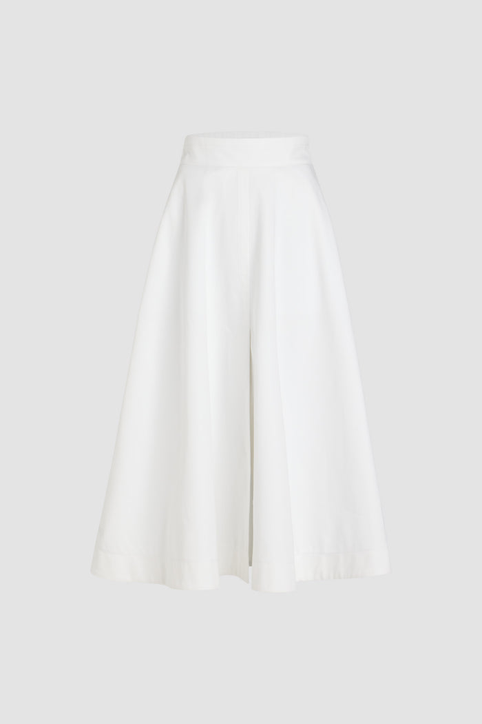 jean patou Jupe longue évasée en gabardine de coton bio White