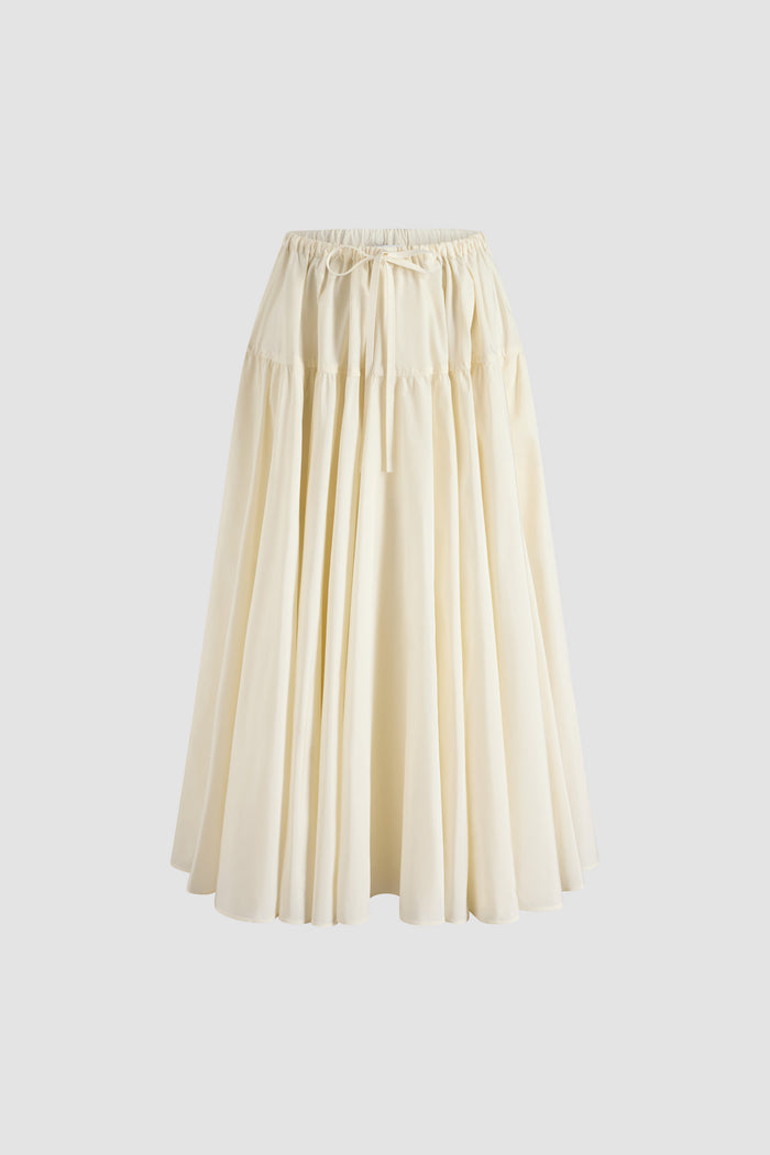 jean patou Jupe longue volumineuse en faille recyclée Ivory