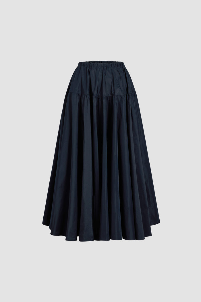 jean patou Jupe longue volumineuse en faille recyclée Navy Black