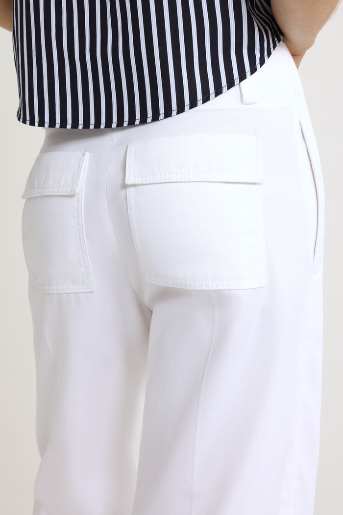 Jean Patou Pantalon à Ceinture Large En Gabardine De Coton Bio White