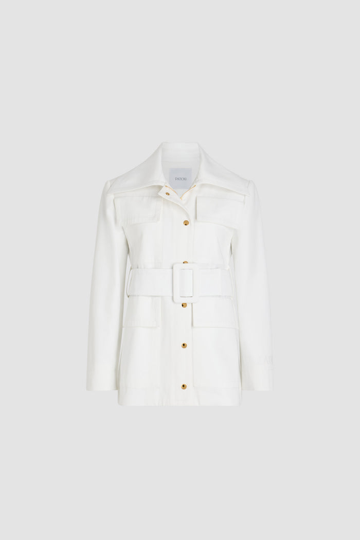 jean patou Parka safari en gabardine de coton bio White