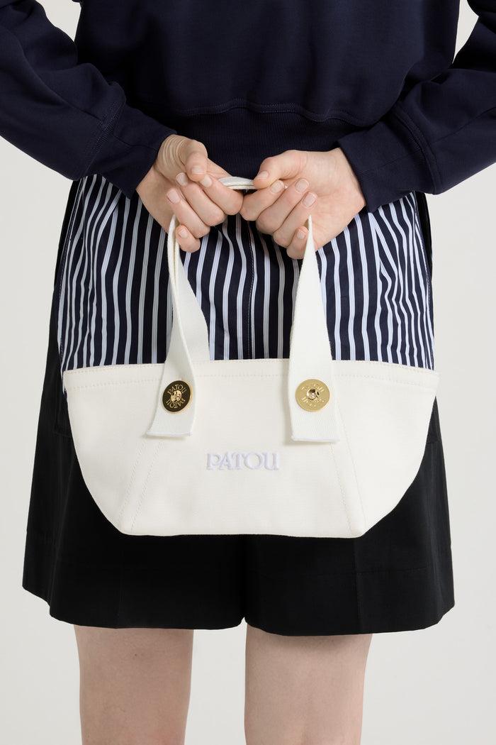 Jean Patou Petit Cabas Trapèze à Logo Patou En Coton White