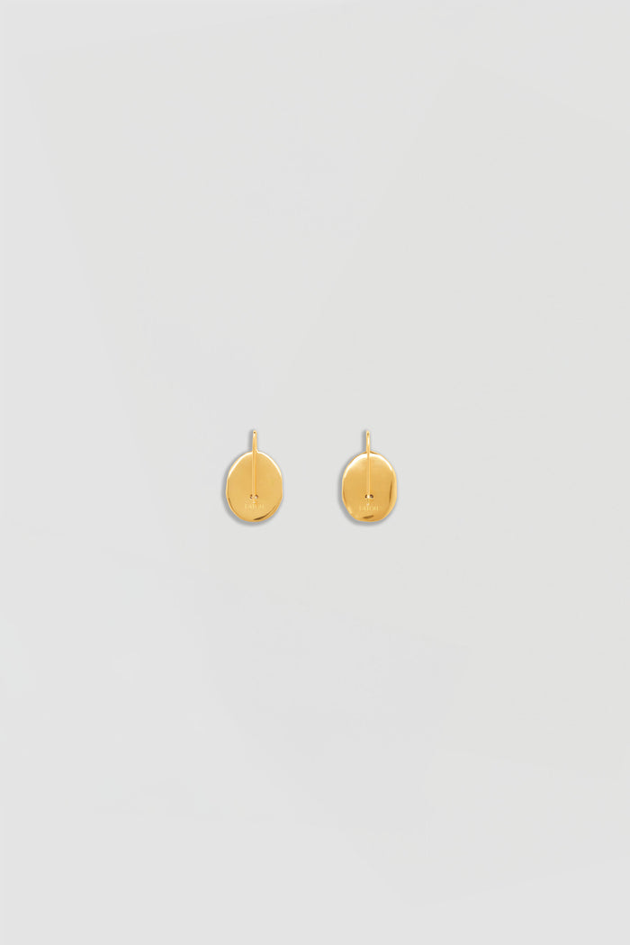 Jean Patou Petites Boucles D’oreilles Visage En Laiton Gold