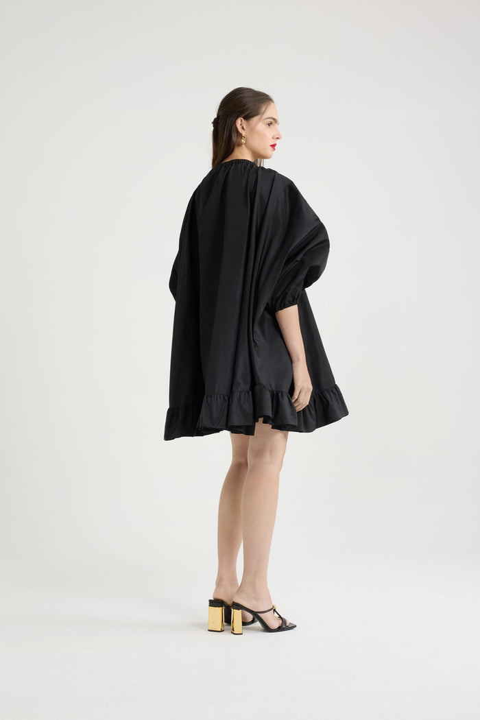 Jean Patou Robe à Ourlet Volanté En Faille Recyclée Black