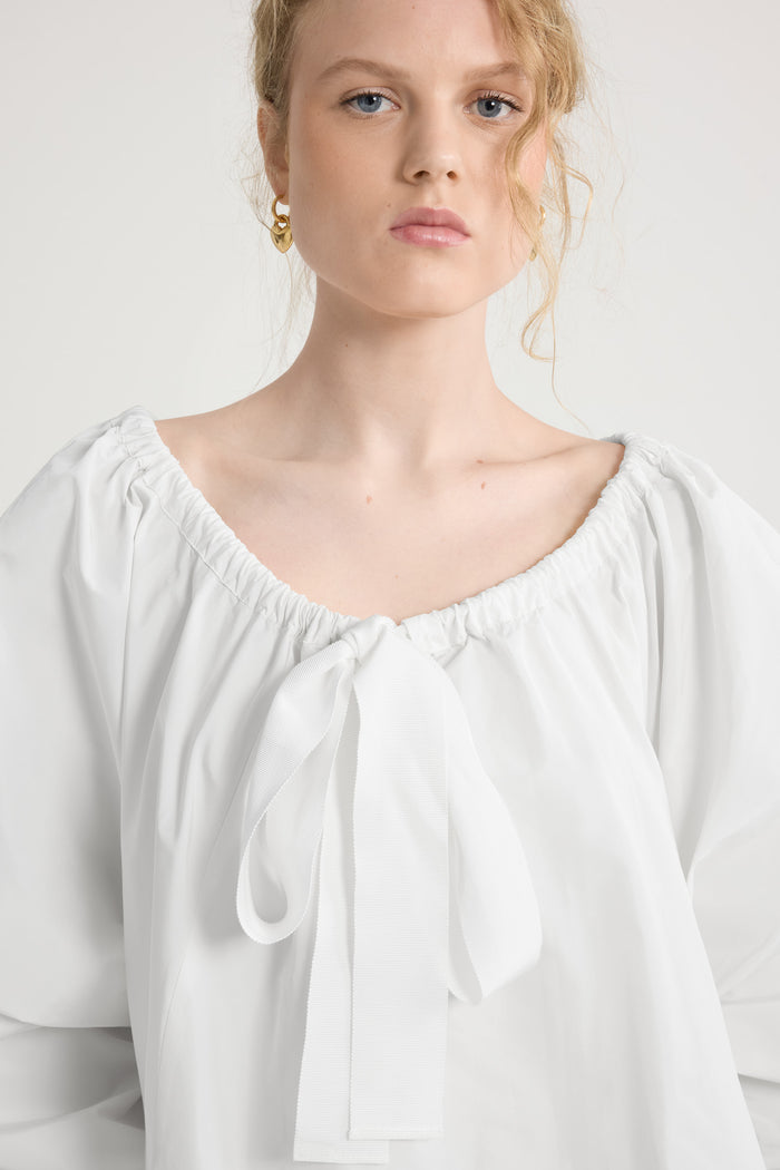 Jean Patou Robe à Ourlet Volanté En Faille Recyclée White