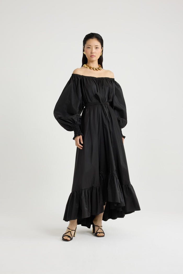 Jean Patou Robe Cocktail Longue En Faille Recyclée Black
