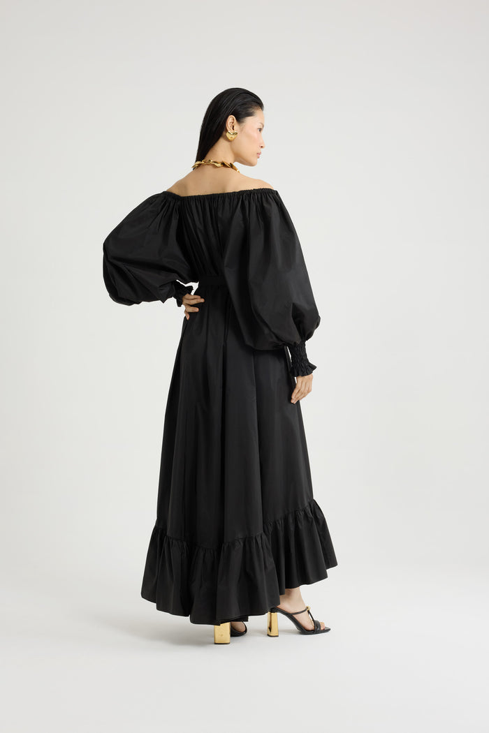 Jean Patou Robe Cocktail Longue En Faille Recyclée Black