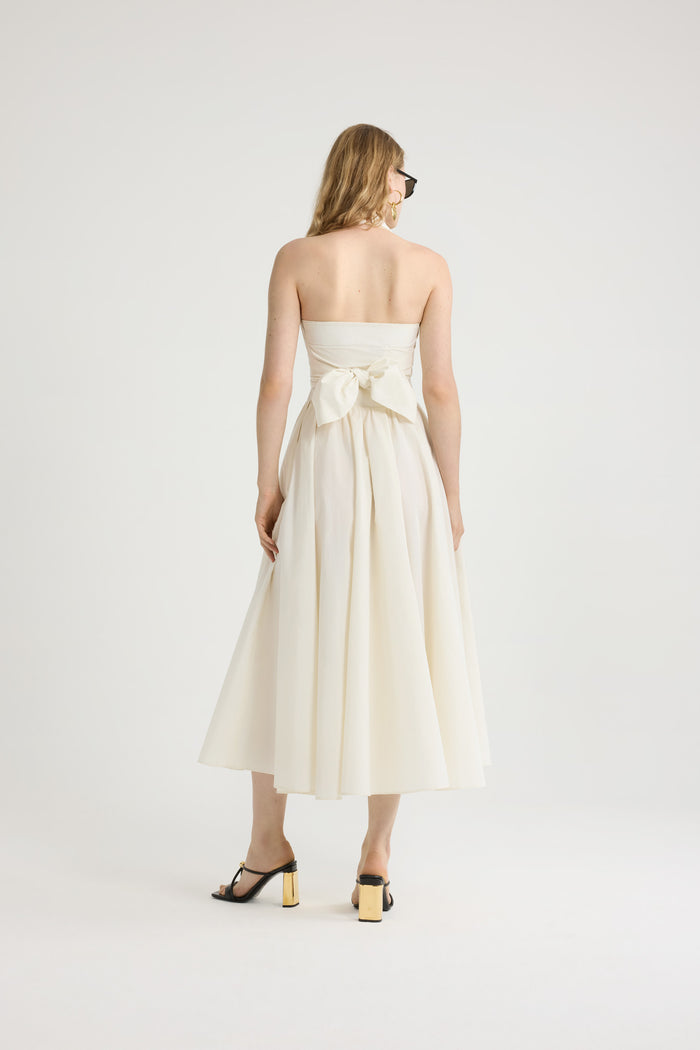 Jean Patou Robe Longue Dos Nu En Faille Recyclée Ivory