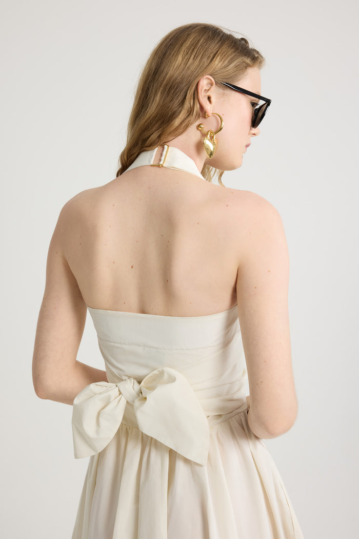 Jean Patou Robe Longue Dos Nu En Faille Recyclée Ivory