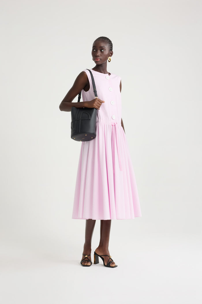 Jean Patou Robe Midi Boutonnée En Popeline De Coton Bio Primrose Pink