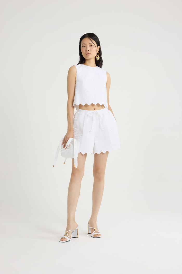 Jean Patou Short En Viscose Mélangée éco-responsable Matelassée White