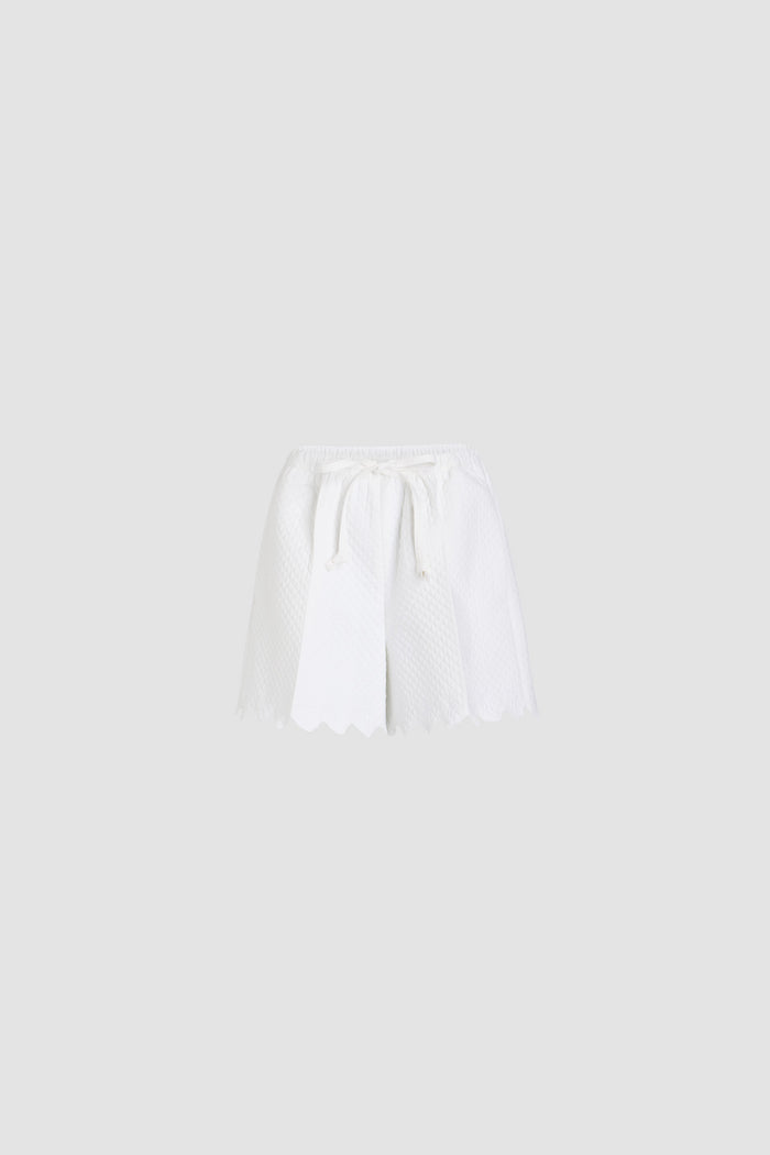 jean patou Short en viscose mélangée éco-responsable matelassée White