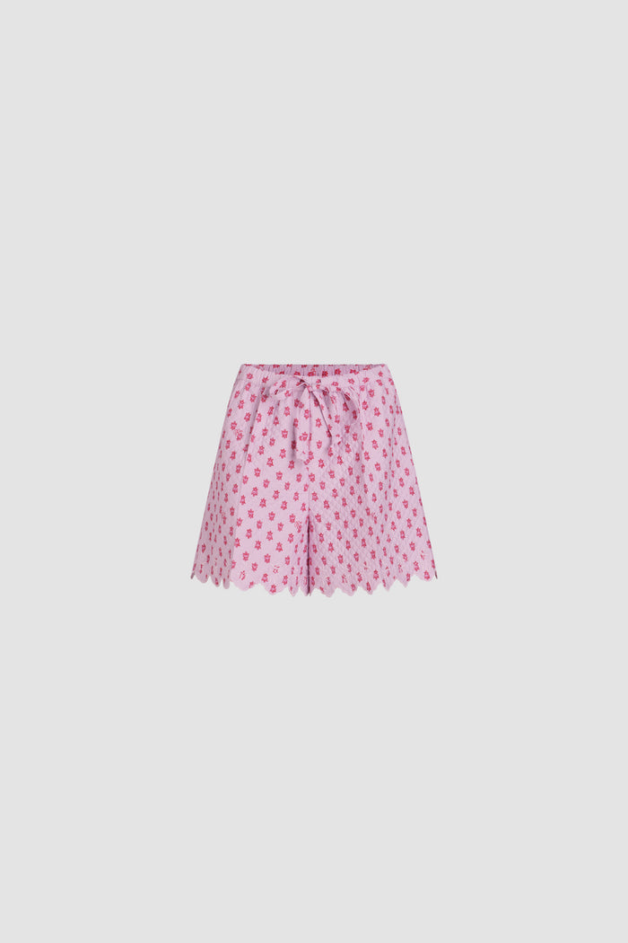 jean patou Short en viscose mélangée éco-responsable matelassée et imprimée Small Provence Pink