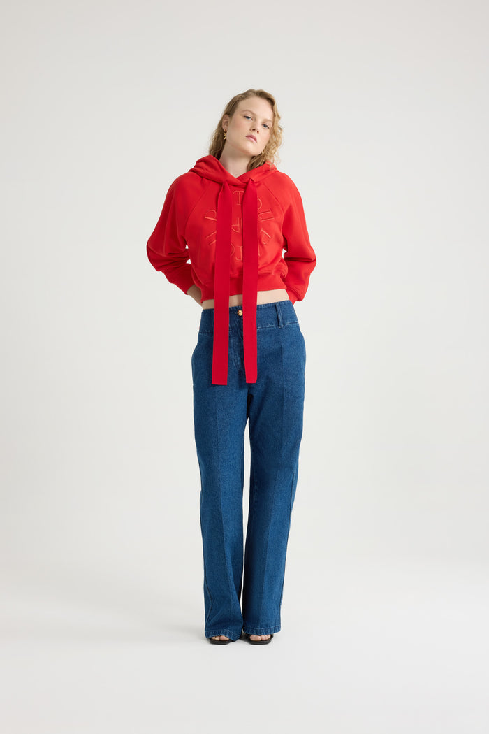 Jean Patou Sweatshirt à Logo Médaillon En Coton Bio Lipstick Red