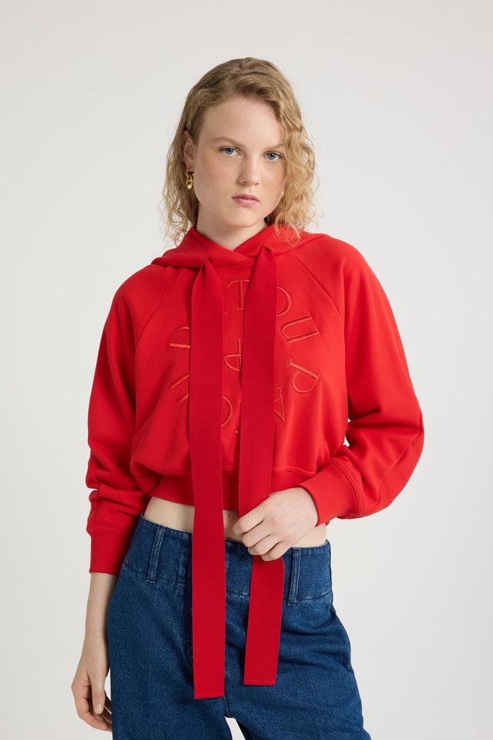Jean Patou Sweatshirt à Logo Médaillon En Coton Bio Lipstick Red