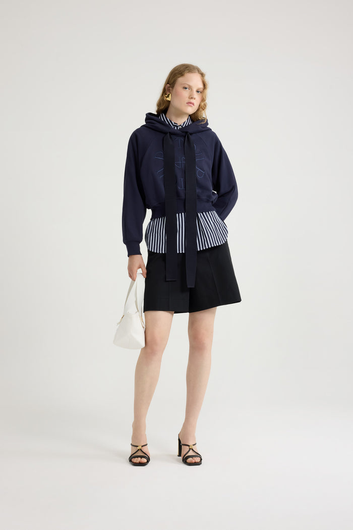 Jean Patou Sweatshirt à Logo Médaillon En Coton Bio Navy Black