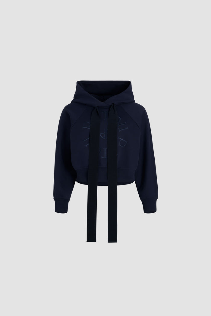 jean patou Sweatshirt à logo médaillon en coton bio Navy Black