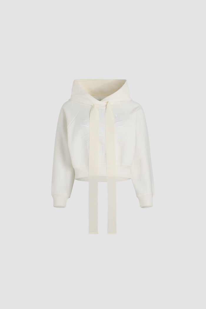 jean patou Sweatshirt à logo médaillon en coton bio White