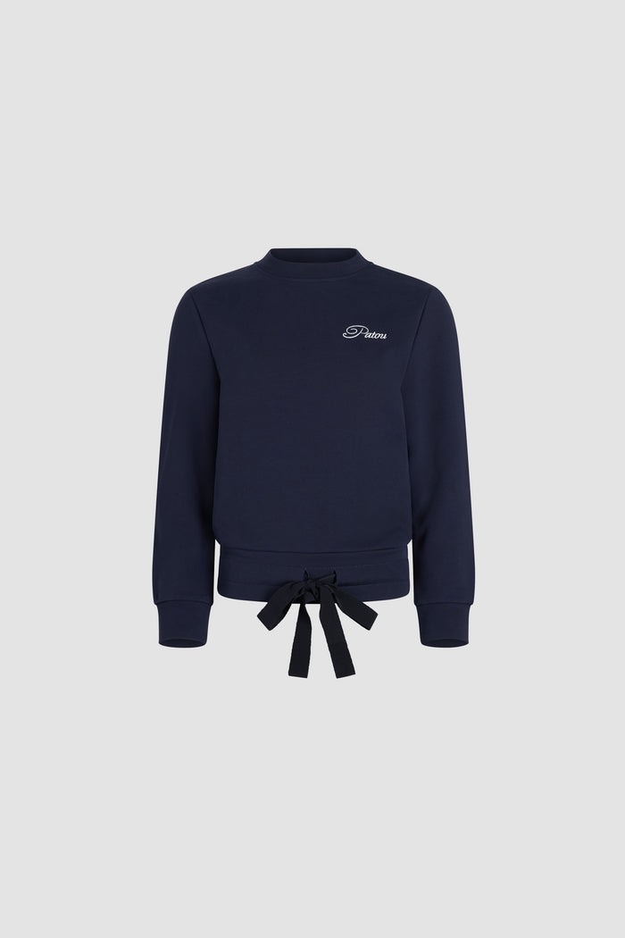 jean patou Sweatshirt à logo Patou brodé en coton bio Navy Black