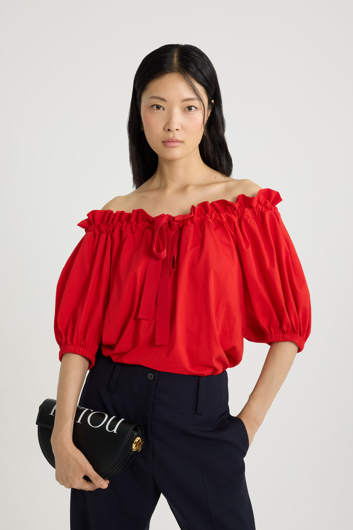 Jean Patou T-shirt à Coulisse En Coton Bio Lipstick Red