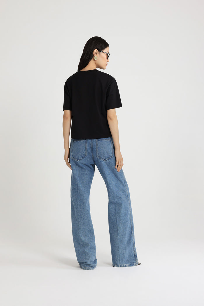 Jean Patou T-shirt à Logo Patou Brodé En Coton Bio Black