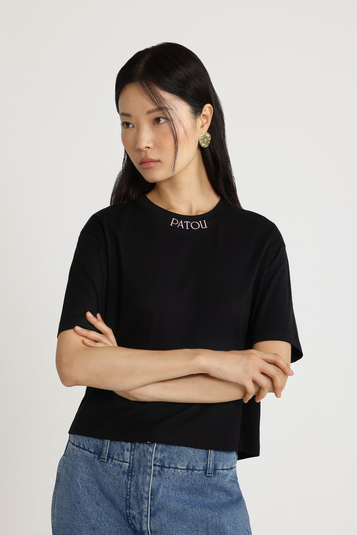 Jean Patou T-shirt à Logo Patou Brodé En Coton Bio Black