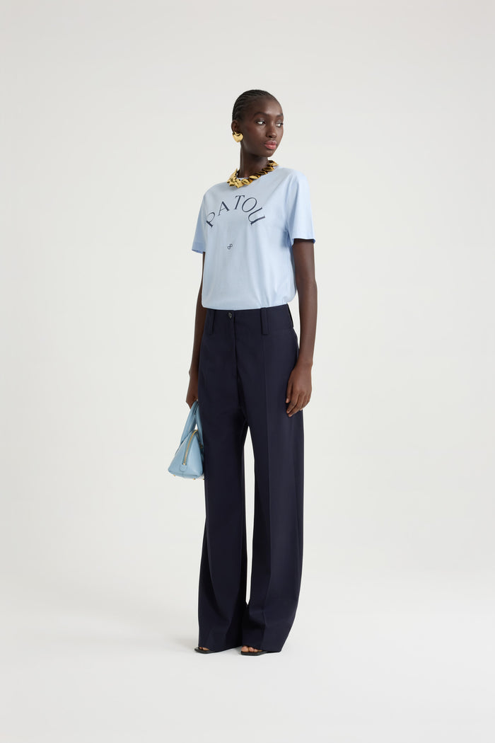 Jean Patou T-shirt à Logo Patou Et Monogramme JP En Coton Bio Skylight Blue