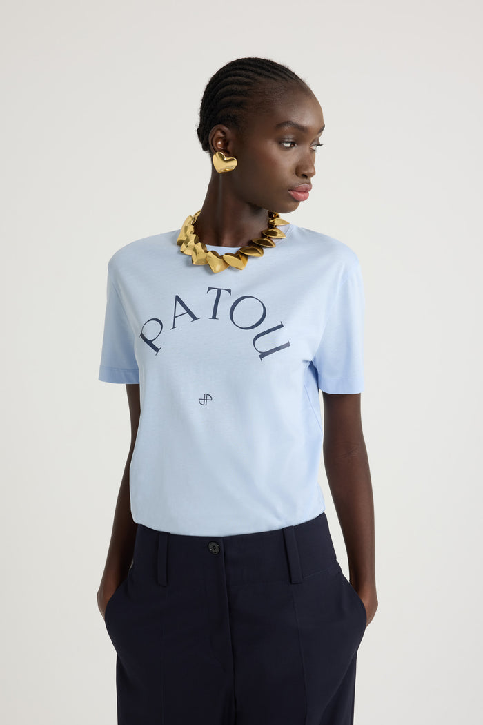 Jean Patou T-shirt à Logo Patou Et Monogramme JP En Coton Bio Skylight Blue