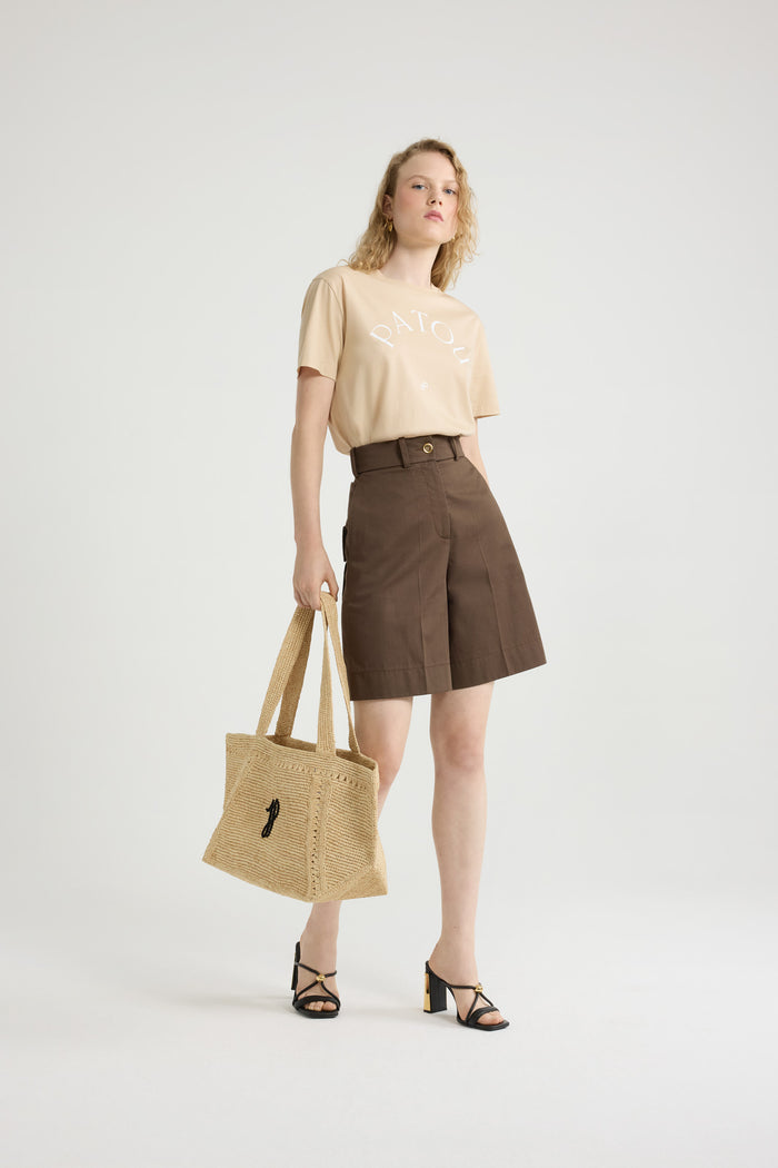 Jean Patou T-shirt à Logo Patou Et Monogramme JP En Coton Bio Praline