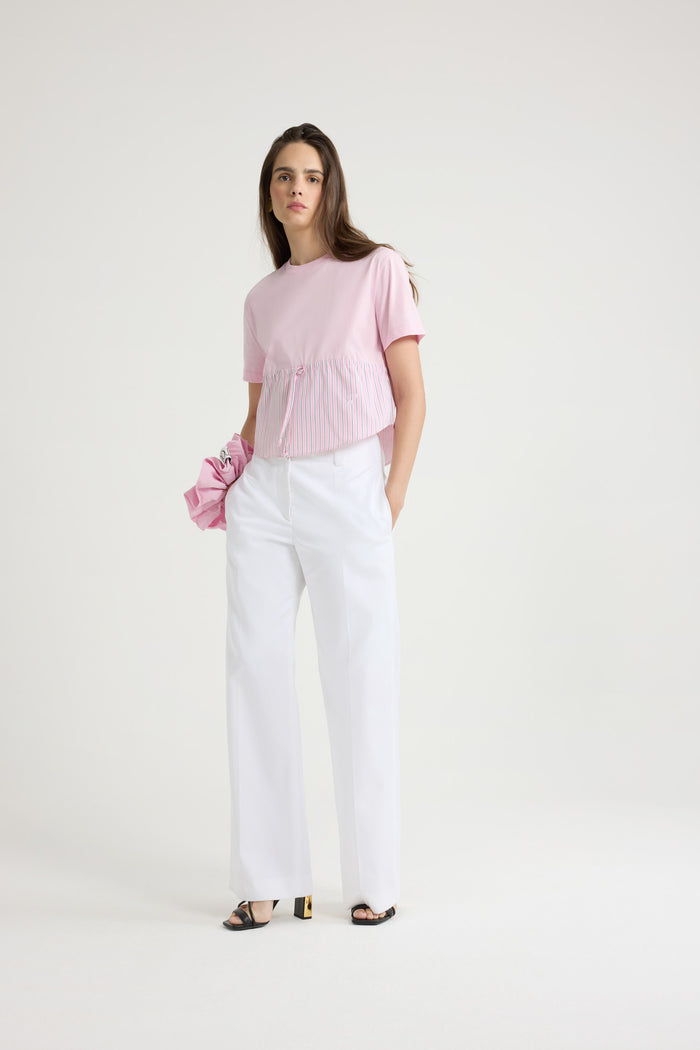 Jean Patou T-shirt Hybride En Coton Bio Primrose Pink