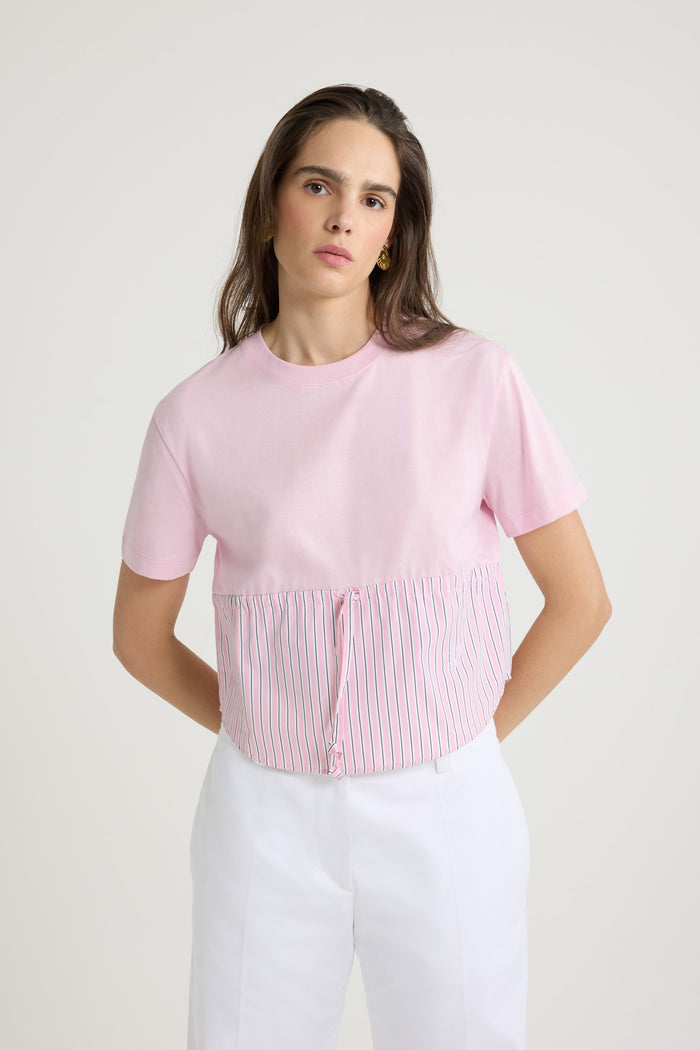 Jean Patou T-shirt Hybride En Coton Bio Primrose Pink