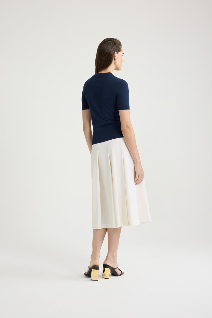 Jean Patou Top à Logo Patou En Maille De Coton Mélangé Navy Black