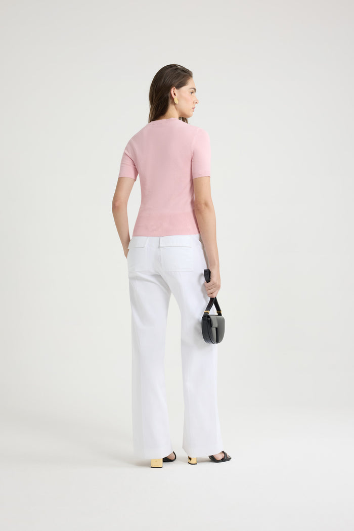 Jean Patou Top à Logo Patou En Maille De Coton Mélangé Primrose Pink