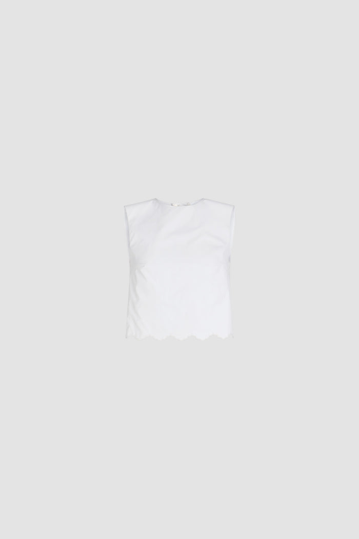jean patou Top court en popeline de coton bio White