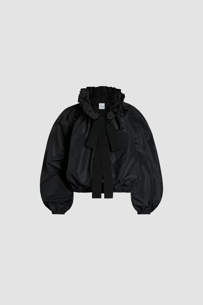 jean patou Top en faille à manches bouffantes Black