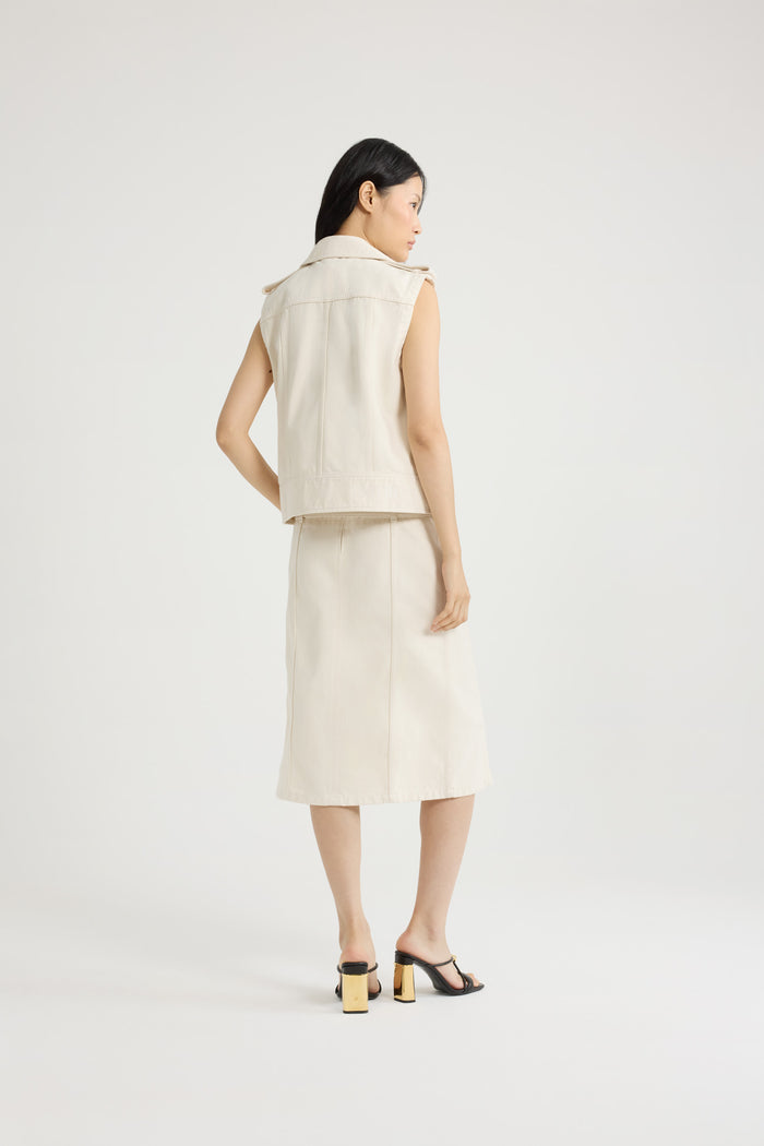 Jean Patou Veste Sans Manches En Denim De Coton Natural