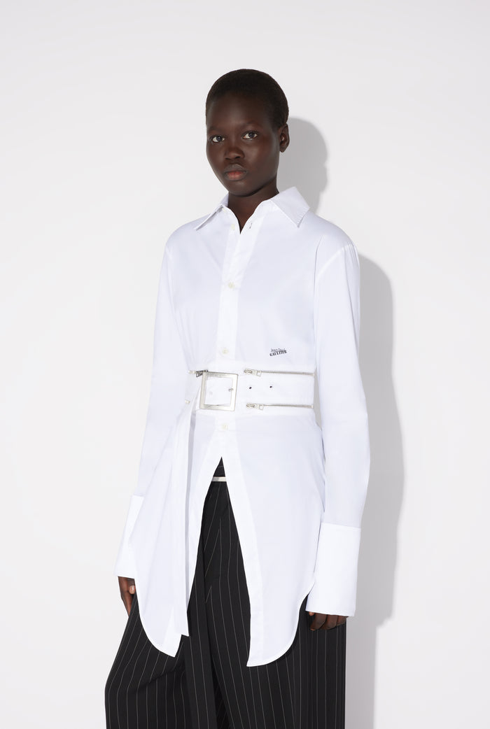 Jean Paul Gaultier La Chemise à Ceinture Blanc