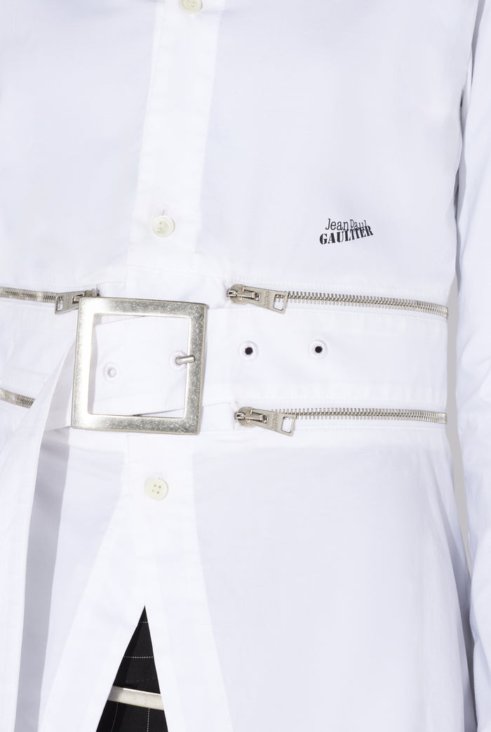 Jean Paul Gaultier La Chemise à Ceinture Blanc