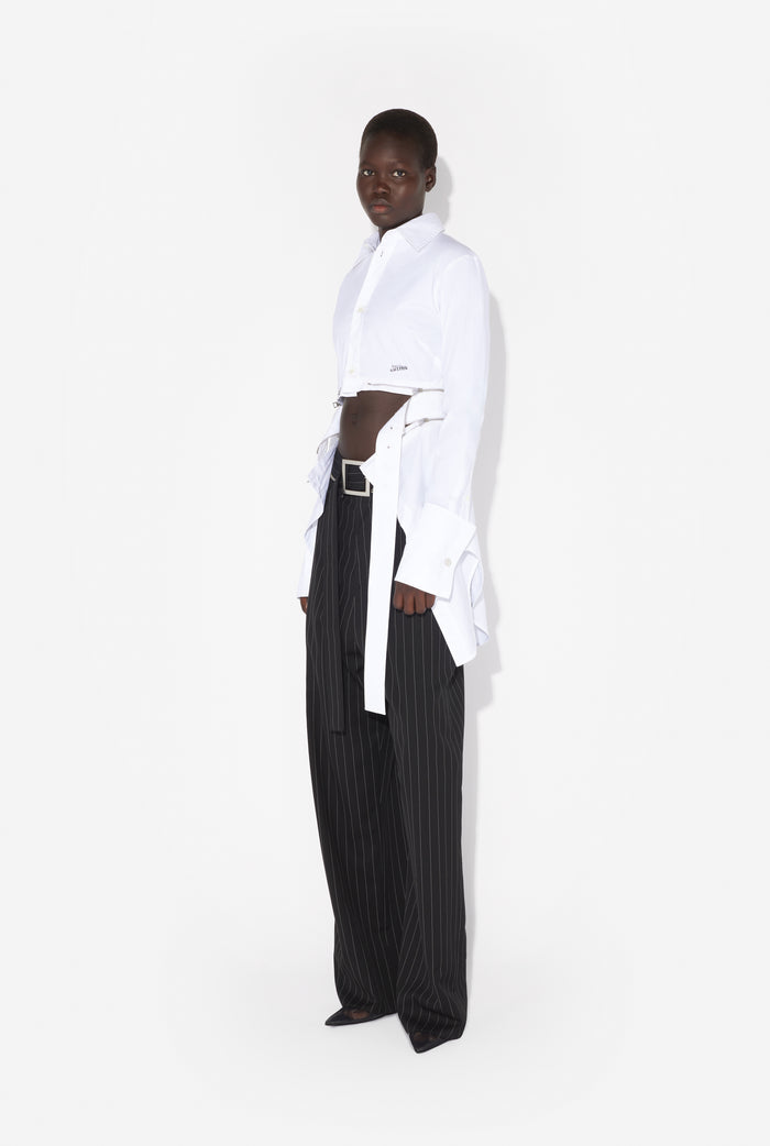 Jean Paul Gaultier La Chemise à Ceinture Blanc