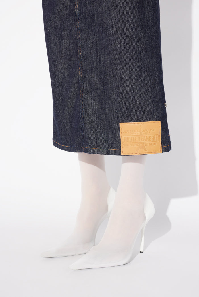 Jean Paul Gaultier La Jupe Denim Inversée Bleu