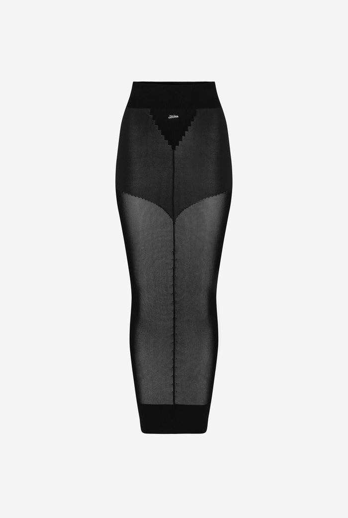 Jean Paul Gaultier La Jupe Maille Logo Noir