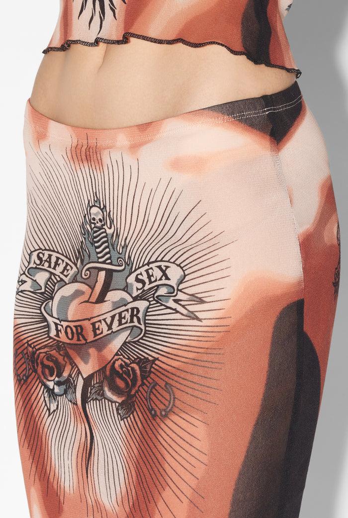 Jean Paul Gaultier La Jupe Tattoo Safe Sex Beige