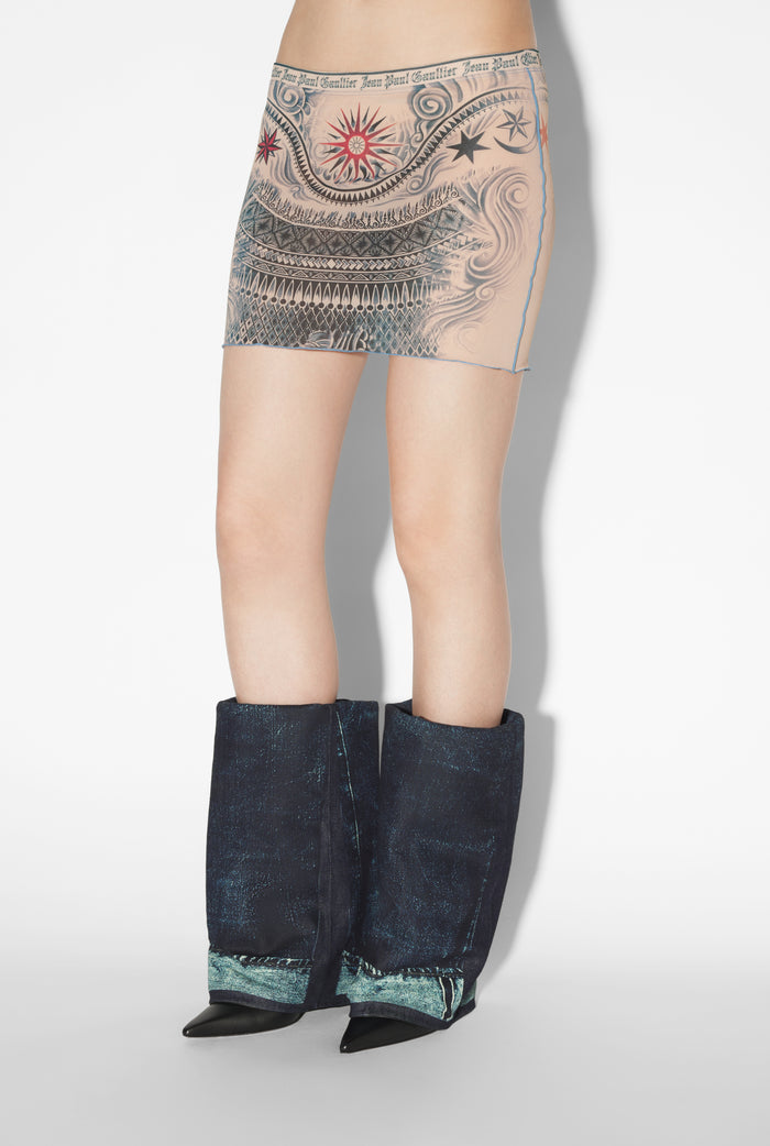 Jean Paul Gaultier La Jupe Tattoo Soleil Beige
