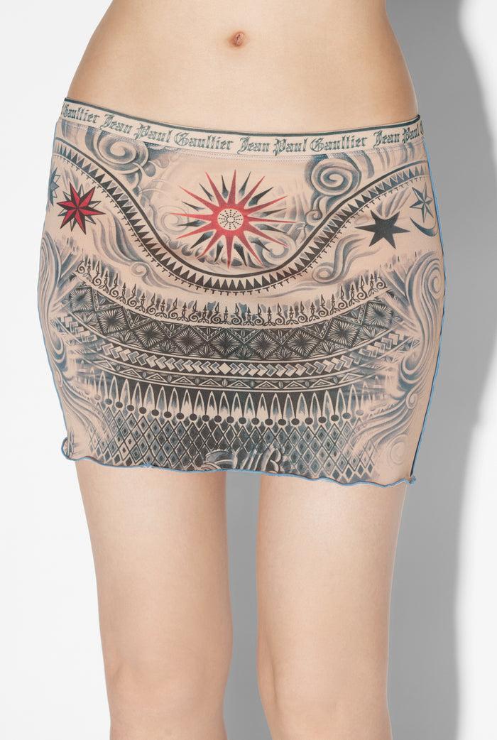 Jean Paul Gaultier La Jupe Tattoo Soleil Beige