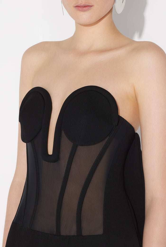 Jean Paul Gaultier La Robe Corset Bi-Matière Noir