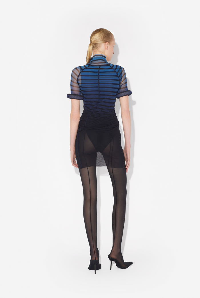 Jean Paul Gaultier La Robe Courte Rayée 3D Noir